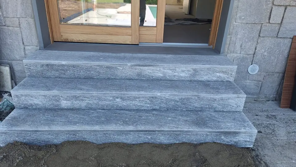 Entrance with sliding glass door